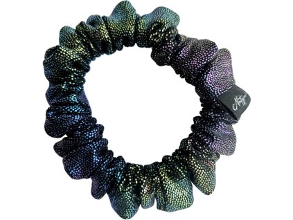 Trpytiva uzka gumicka do vlasu s drobnymi flitry duhova 01