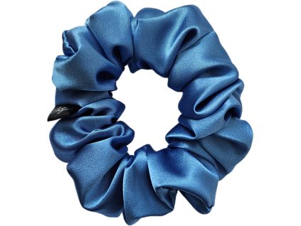 Modra gumicka do vlasu scrunchie