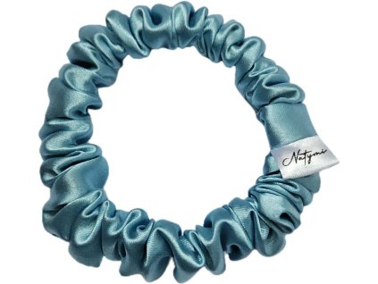 Gumicka do vlasu scrunchie aqua uzka