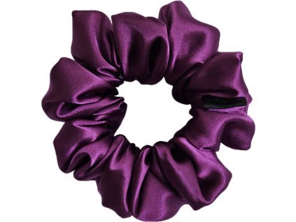 Gumicka na vlasy saten tmavy cylkamen siroka