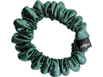 Trpytiva uzka gumicka do vlasu s drobnymi flitry zelena 01