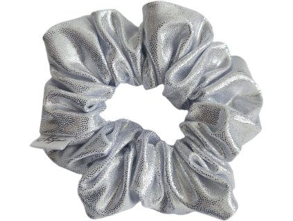 Třpytivá gumička do vlasů bílá