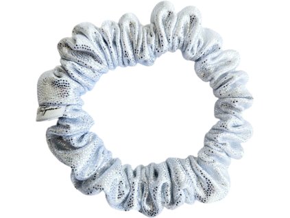 Trpytiva uzka gumicka do vlasu se stribrnymi flitry bila 01