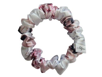 Uzka satenova scrunchie ruze