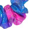 Duhova gumicka scrunchie do vlasu rychleschnouci stribrne trpytky 02