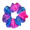 Duhova gumicka scrunchie do vlasu rychleschnouci stribrne trpytky 01