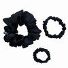 100% hedvábná gumička do vlasů - černá