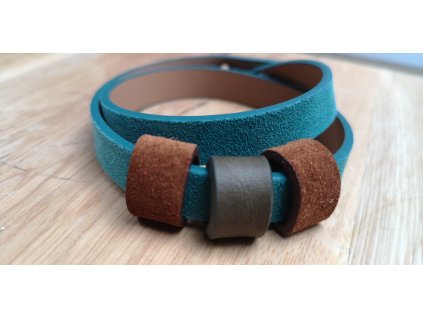 PROŠÍVANÉ a NEPROŠÍVANÉ dvojité náramky z pravé kůže semišové Natyri