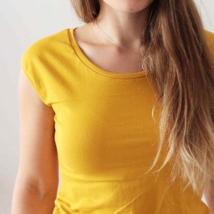 Tričko bavlněné jednobarevné / hořčicová (Barva Žlutá, Velikost L)