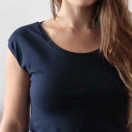 Tričko bavlněné jednobarevné / temně modrá (Barva Tmavě modrá, Velikost XL)