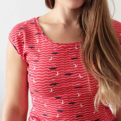 Tričko lodičky / červená (Barva Červená, Velikost L)