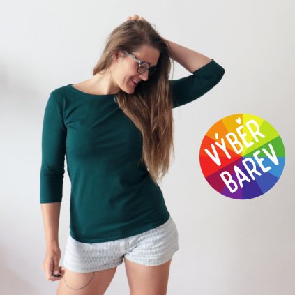 Tričko 3/4 rukáv - jednobarevné / VÝBĚR BAREV!