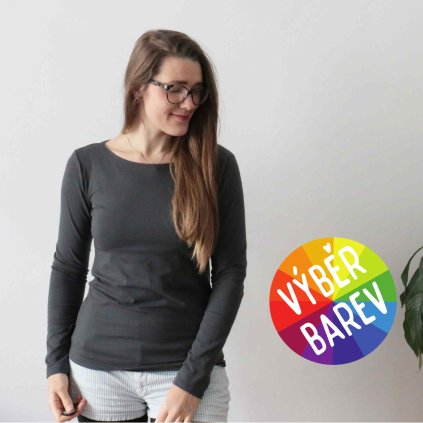 Tričko dlouhý rukáv - jednobarevné / VÝBĚR BAREV