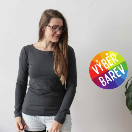 Tričko dlouhý rukáv - jednobarevné / VÝBĚR BAREV