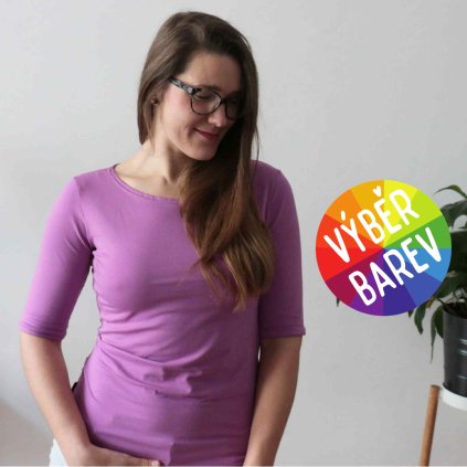 Tričko rukáv nad loket - jednobarevné / VÝBĚR BAREV!