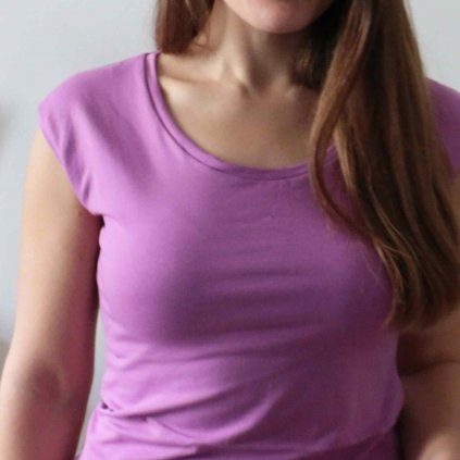 Tričko bavlněné jednobarevné / lila (Barva Fialová, Velikost S)