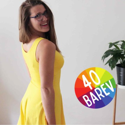 Půlkolové šaty tílkové jednobarevné / VÝBĚR BAREV!