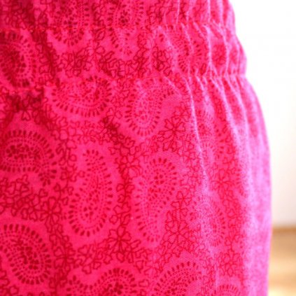 Harémovky / bavlna / paisley / růžová (Barva Růžová, Velikost ušití na míru - do 2-4 týdnů, Šířka nohavic Zúžené)