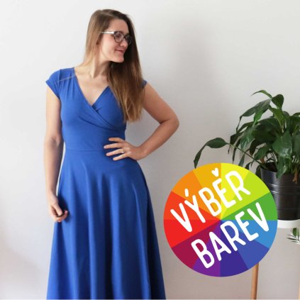 Půlkolové MAXIšaty zavinovací jednobarevné / VÝBĚR BAREV!