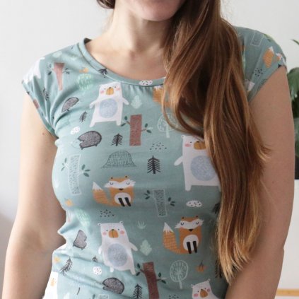 tričko veselá zviřátka mint (5)