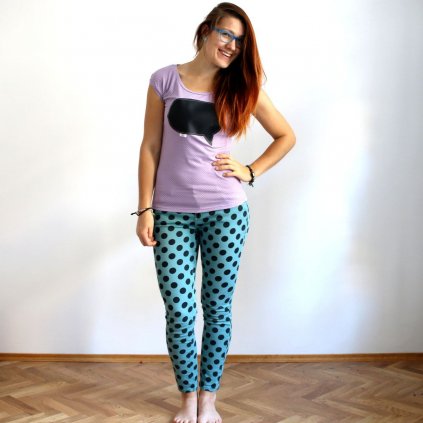 813 damske tricko s bublinou puntik fialova vel s