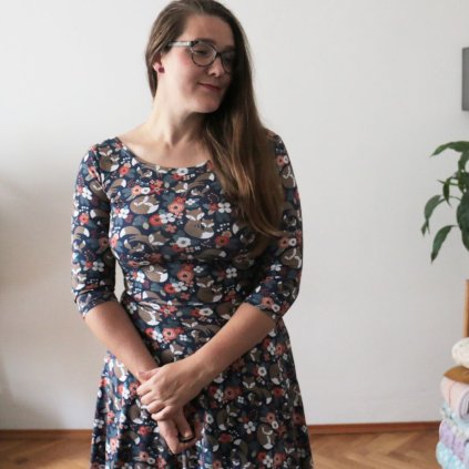 šaty půlkolo rukáv vánoční lišky 2024 (23)