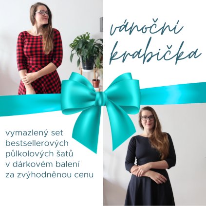 Vánoční krabička ♥ šaty / kostka