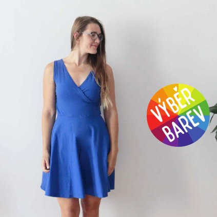 Půlkolové zavinovací šaty tílkové / jednobarevné / VÝBĚR BAREV!