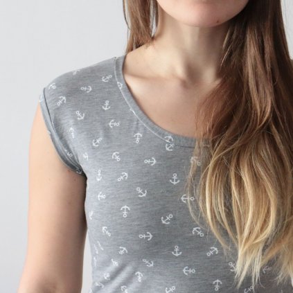 Tričko kotvičky / šedá (Barva Šedá, Velikost XL)