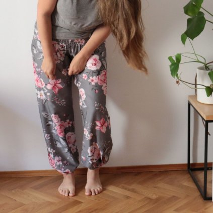 harémovky bavlněný satén šedé růže (9)