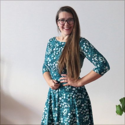 šaty půlkolo rukáv petrol eukalyptus (37)