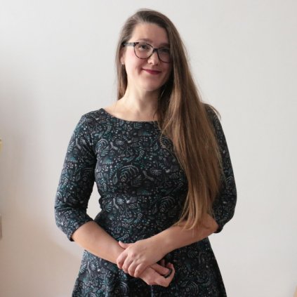 šaty půlkolo rukáv černá tyrkys kapradí (24)