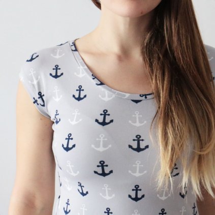 Tričko kotvy (Barva Šedá, Velikost L)