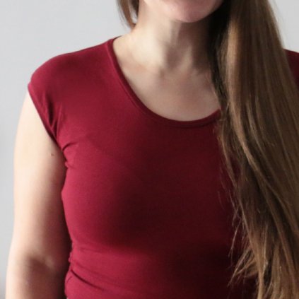 tričko bavlna zářivá vínová (13)