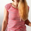 Tričko proužky (Barva Červená, Velikost L)