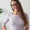 Tričko 3/4 rukáv BIOtulipánky (Barva Fialová, Velikost M)