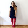 Zimní šaty / svetrovina / tm. modrá (Velikost M)