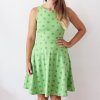 Půlkolové šaty větší puntík / zelená (Barva Zelená, Velikost S)