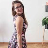 Půlkolové šaty tílkové zavinovací / půlnoční louka BIO (Barva Tmavě modrá, Velikost M)