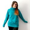 Dlouhá mikina s rolákem / tyrkys (Barva Tyrkysová, Velikost S/M)
