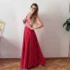 šaty půlkolo maxi zavinovací červené proužky + červená (10)