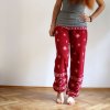 Harémovky / flanel / vánoční / tm. červená (Velikost ušití na míru - do 2-4 týdnů, Šířka nohavic Široké)