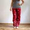 Harémovky / flanel / vánoční / tm. červená (Velikost ušití na míru - do 2-4 týdnů, Šířka nohavic Široké)