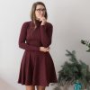 šaty půlkolo rukáv rolák teplákovina + vínová (3)