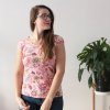tričko květiny orient růžová (2)
