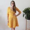 šaty půlkolo rukáv zavinovací Bára žlutá (4)