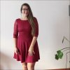 šaty půlkolo rukáv krajka vínová (11)