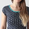 Tričko kotvičky + tyrkysová / vel. S, M (Barva Tmavě modrá, Velikost M)