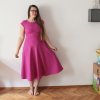 šaty půlkolo kr. rukáv bavlna studená růžová (5)