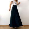 sukně dlouhá půlkolo úplet černá (15)